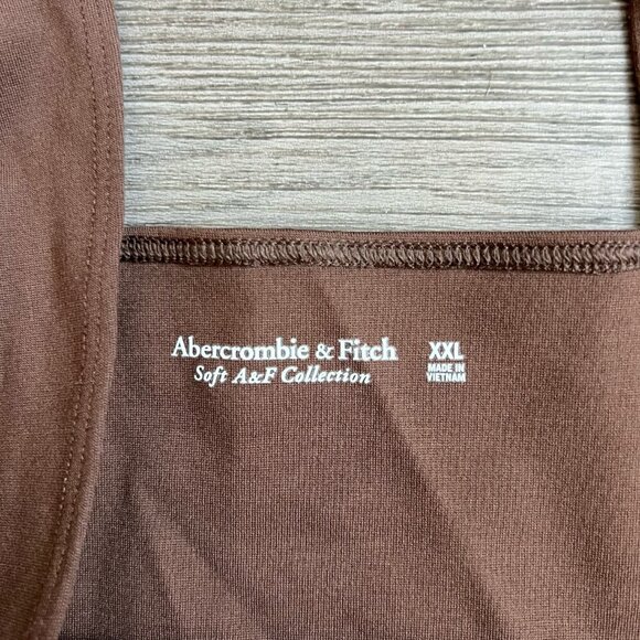 NWT Abercrombie & Fitch Soft AF Ponte Notch Bodysuit Chocolate Brown Size XXL - Picture 5 of 8